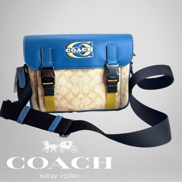 COACH Track Crossbody Bag In Colorblock Signature Canvas With Coach Stamp - Picture 9 of 14